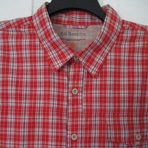 G.H. Bass Mens L/S Red Cotton Plaid Casual Shirt NWOT - Size 18/35 or XL